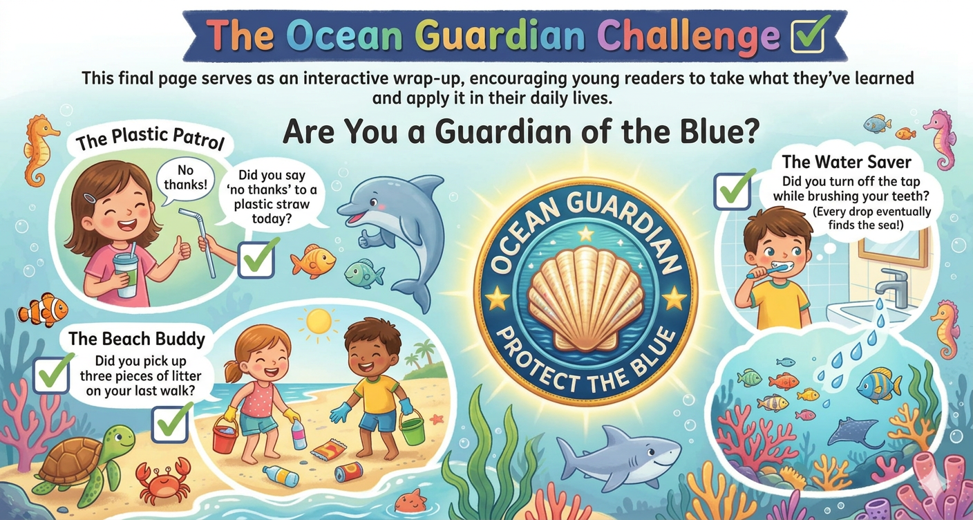 A group of children standing on a beach with buckets and grabbers, ready to protect their local shoreline.