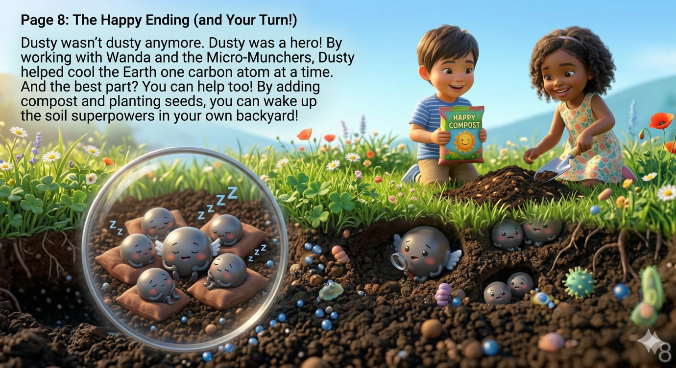 Children planting seeds and flowers in healthy soil full of life.